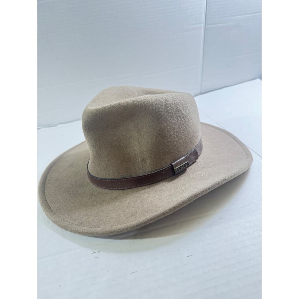 Pendleton 100% Wool Fedora‎ Hat Tan Taupe Wide Brim Western AB196-71012 Mens S